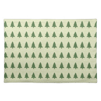 Simple Festive Green Tree Pattern Cloth Placemat