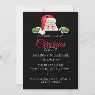 simple festive santa christmas invitations modern