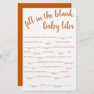 Simple Fill in the Blanks   Fall Orange Baby Game