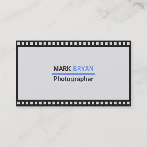Customizable Simple Film Strip Background for Photographer Business Card