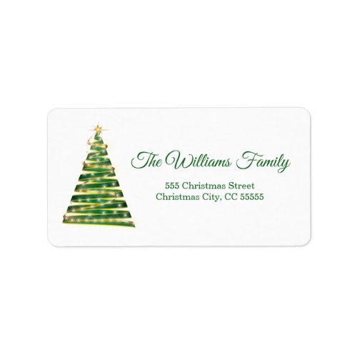 Simple Fir Green Christmas Tree Address Label