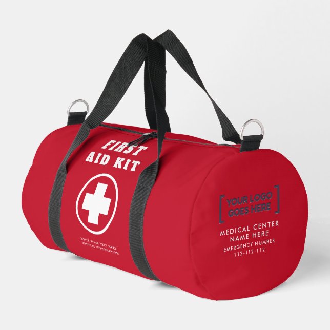 Simple First Aid Red Cross Medical Safety Travel Duffle Bag (Left Corner)