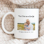 Simple First Christmas as New Grandpa Baby Photo Coffee Mug<br><div class="desc">Any new grandpa will love receiving this personalized photo coffee mug as a gift this holiday season. All text can be customized with any wording of your choice including changing "Grandpa" to "Papa" or "Granddad" or any name of your choice. Add a photo of the new grandpa and his grandchild...</div>