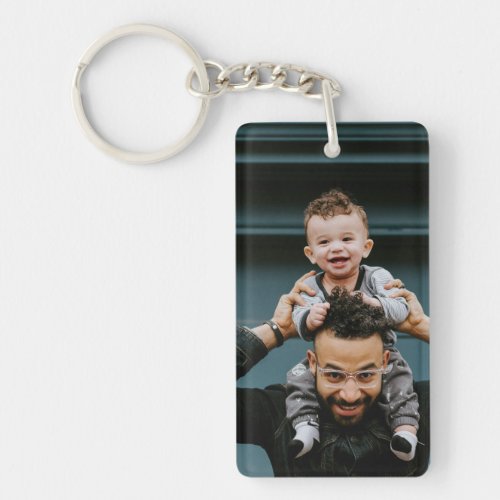 Simple First Fathers Day Photo Keychain