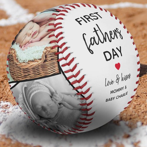 Simple First Fathers Day Picture Collage  Daddy Baseball