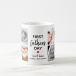 Simple First Father's Day Picture Collage | Daddy Coffee Mug<br><div class="desc">Create your very own special first Fathers day gift with this cute picture collage coffee mug. Featuring 8 square photographs and the text 'First fathers Day', the word Father is in modern script, a cute little red heart that can be changed to any color, love & kisses and name/s. All...</div>