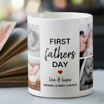 Simple First Father's Day Picture Collage | Daddy Coffee Mug