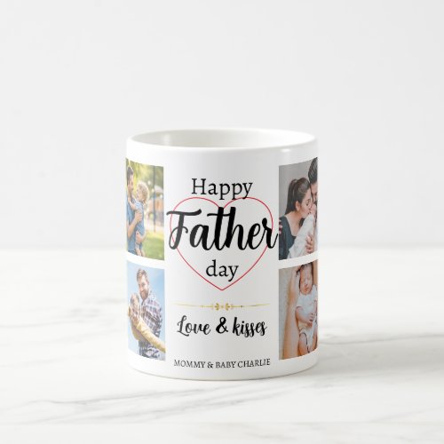 Simple First Father's Day Picture Collage | Daddy Coffee Mug