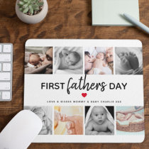 Simple First Father's Day Picture Collage | Daddy Mouse Pad