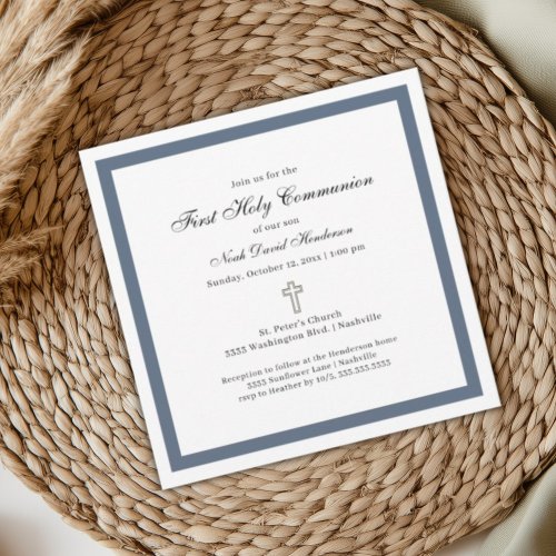Simple First Holy Communion Blue White