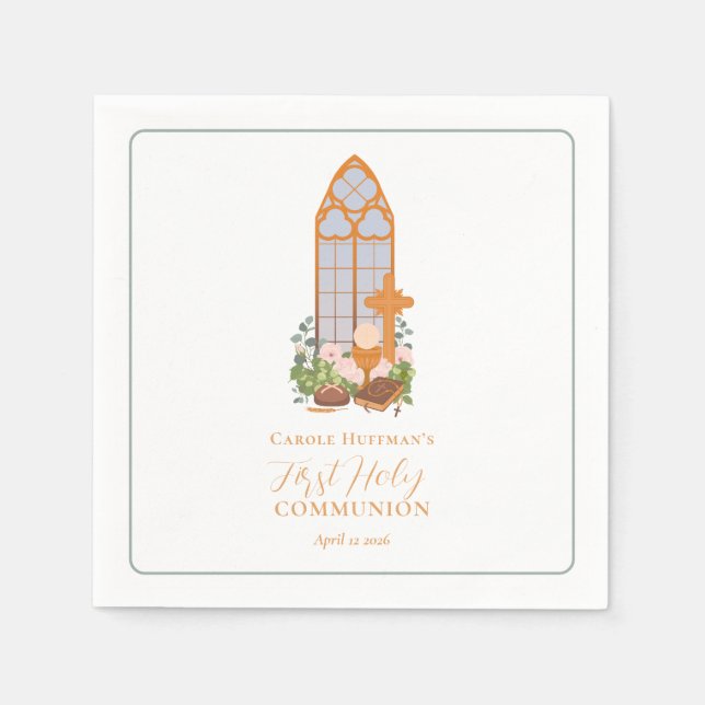 Simple First Holy Communion Eucharist Napkins (Front)