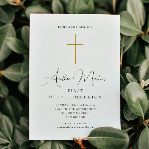 Simple First Holy Communion with Cross