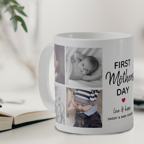 Simple First Mothers Day Picture Collage  Mommy Coffee Mug
