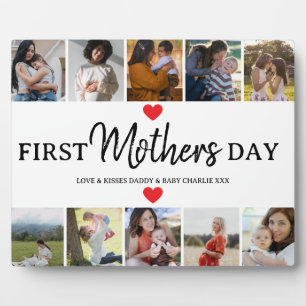 Simple First Mother's Day Picture Collage  Plaque