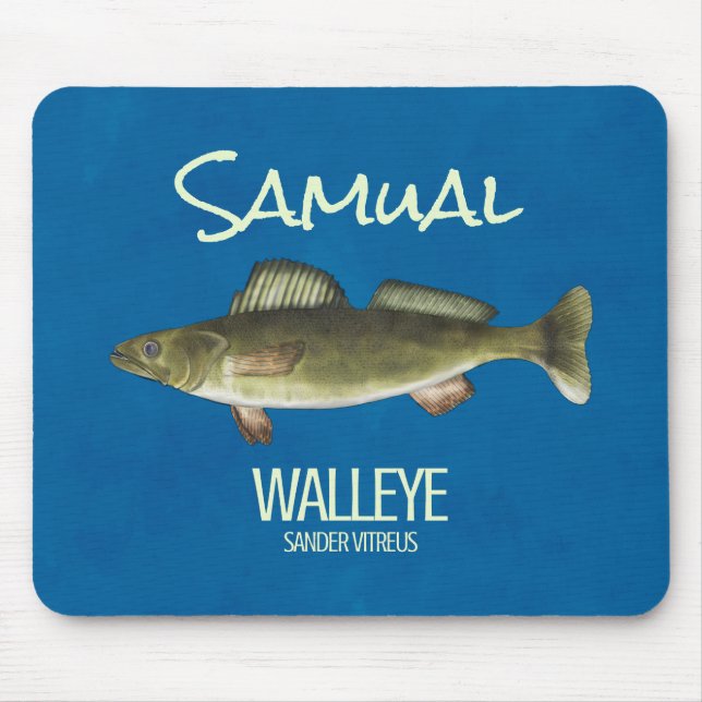Simple Fishing Angler Fisherman Walleye Mouse Pad (Front)