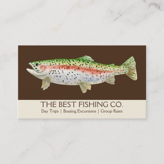 Simple Fishing Charter Boat Guide Business Fish Business Card (Front)