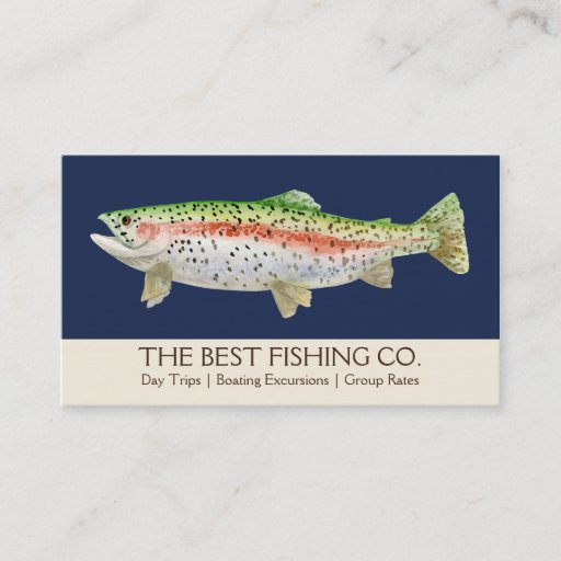 Customizable Simple Fishing Charter Boat Guide Business Fish Business Card Templates
