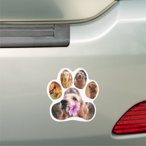 Simple Five Photo Pet  _ White Car Magnet