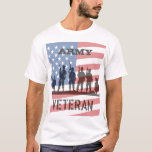 Simple Flag and Soldiers Army Veteran T-Shirt