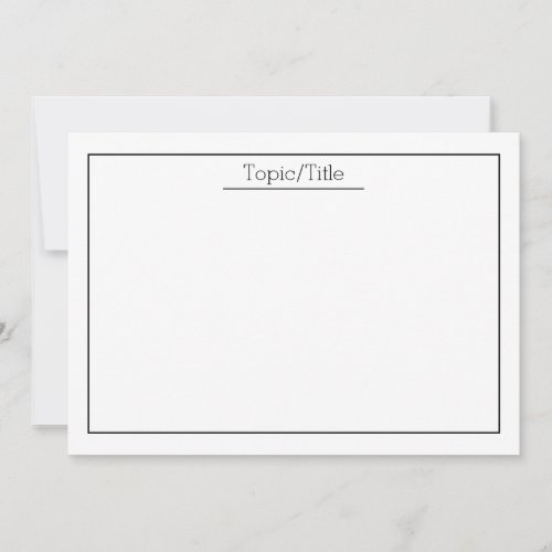 Simple Flashcards with Title Note Card