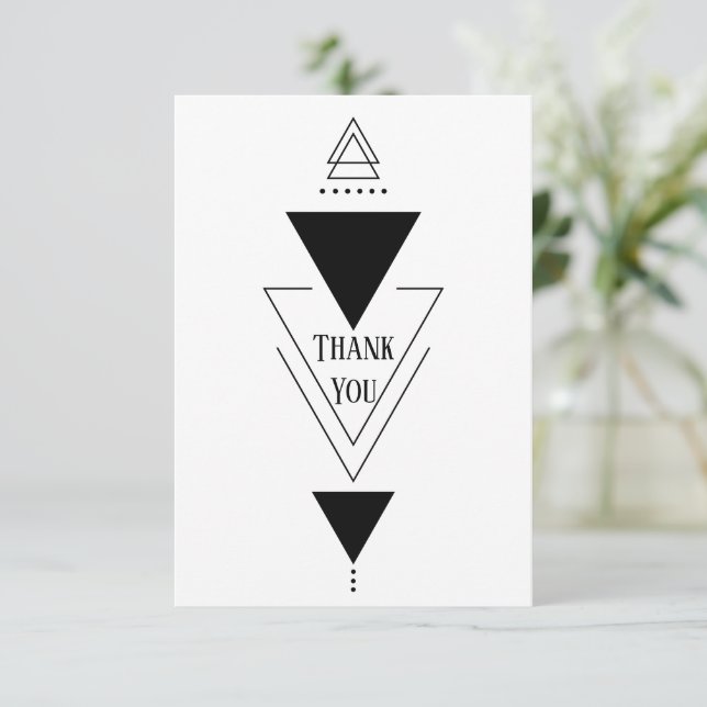 Simple Flat Geometric Triangle Thank You Card (Standing Front)