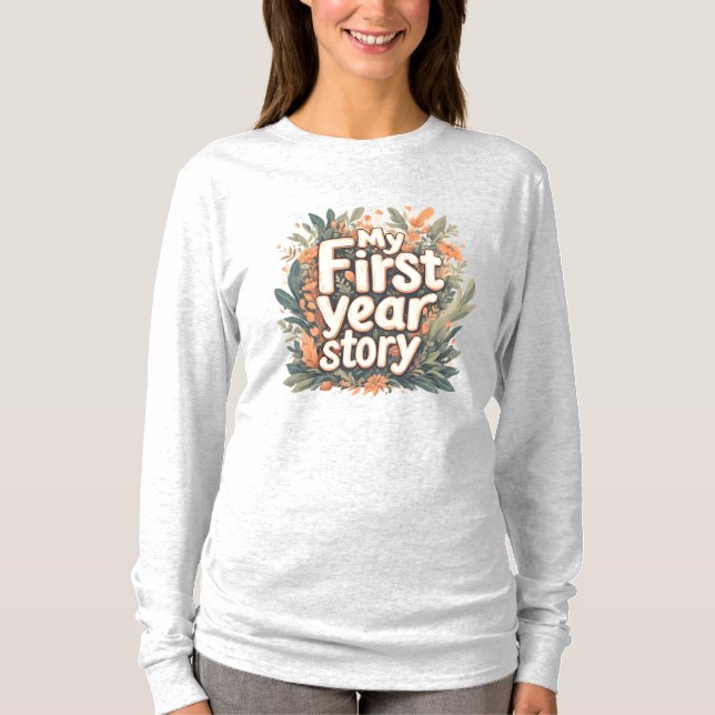 Simple Flat Illus First Year Teacher Encouragement T-Shirt (Front)