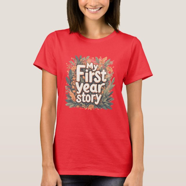 Simple Flat Illus First Year Teacher Encouragement T-Shirt (Front)