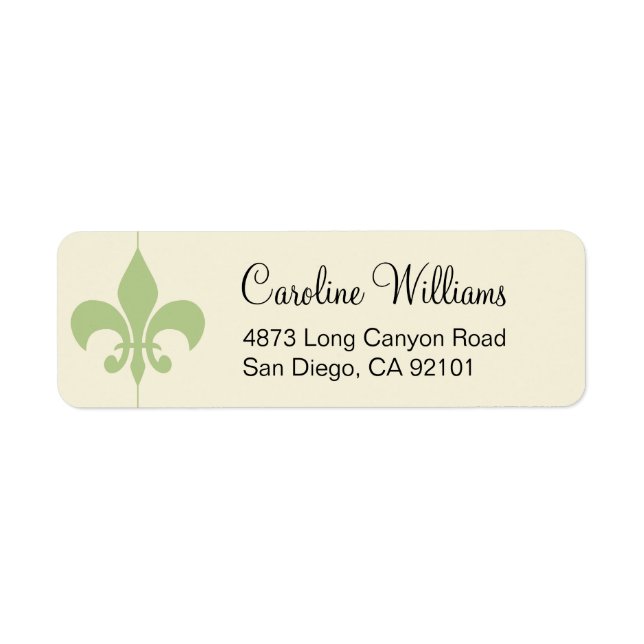 Simple Fleur De Lis Label (Front)