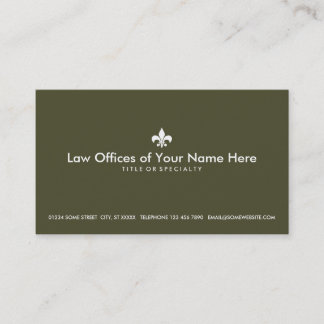 simple fleur de lys law office business card