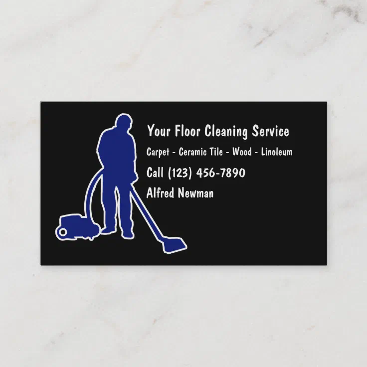 Simple Floor Cleaning Business Cards | Zazzle