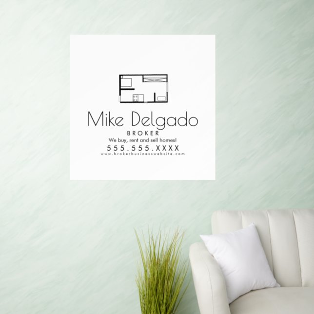  Simple Floor Plan Property Manager Home Sales  Wall Decal (Living Room)