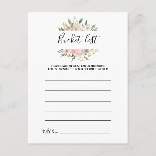 Simple Floral and Greenery Bucket List Cards