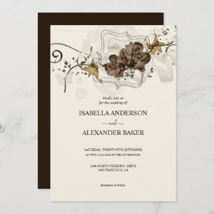 Simple Floral Arrangement Wedding Invitation