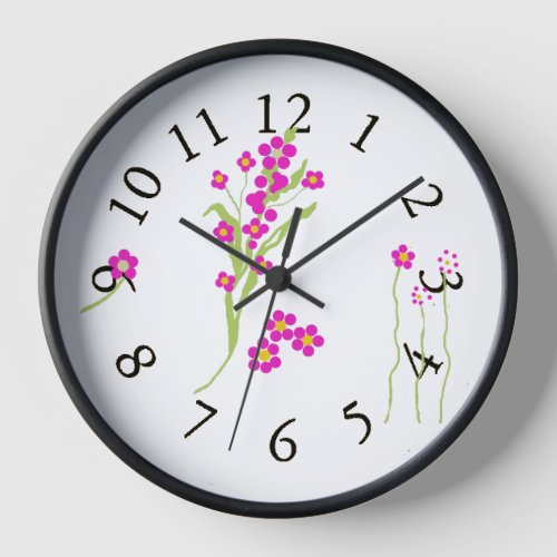 Simple Floral Be Still Clock