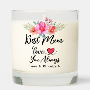 Simple Floral Best Mom, Wife Anniversary Gift Scented Candle