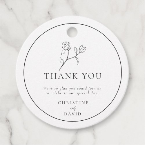 Simple Floral Bohemian Wedding Thank you tag