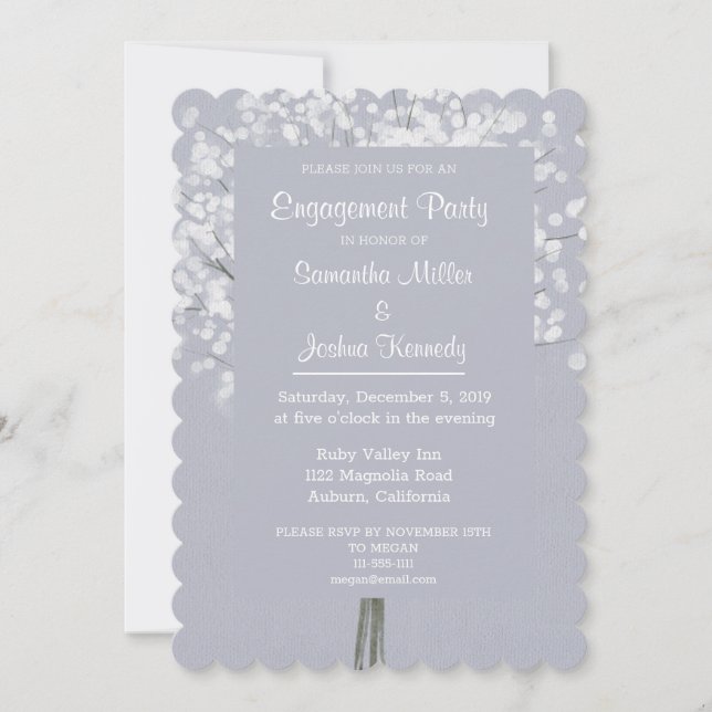 Simple Floral Bouquet Engagement Party Invitation (Front)