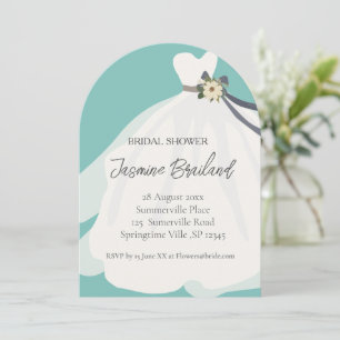 Simple Floral Bride Gown Bridal Shower Invitation