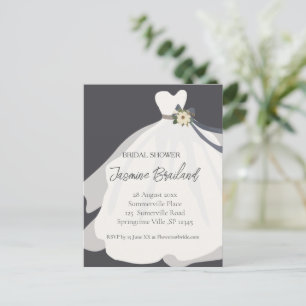 Simple Floral Bride Gown Bridal Shower Postcard