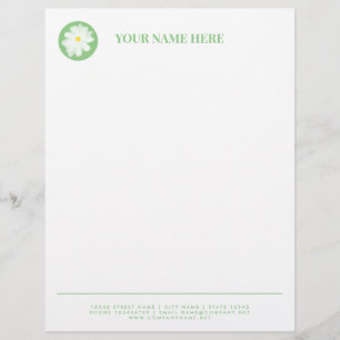Simple floral business letterhead with flower logo