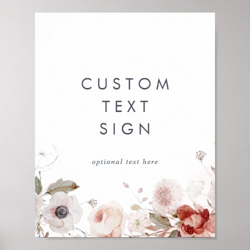 Simple Floral Cards  Gifts Custom Text Sign