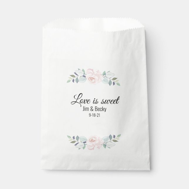 Simple floral COOKIE Favor Bags (Front)