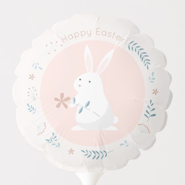 Simple Floral Easter Bunny | Balloon (Back)