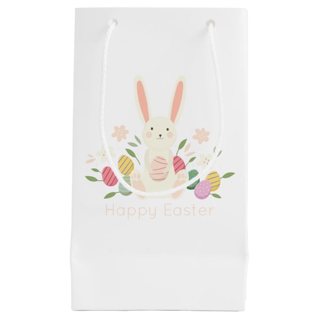 Simple Floral Easter Bunny | Gift Bag (Front)