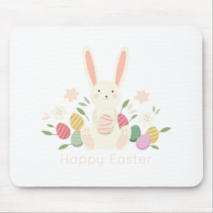 Simple Floral Easter Bunny   Mousepad