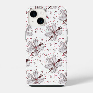 Simple Floral Flower Illustration iPhone 14 Tough  Case