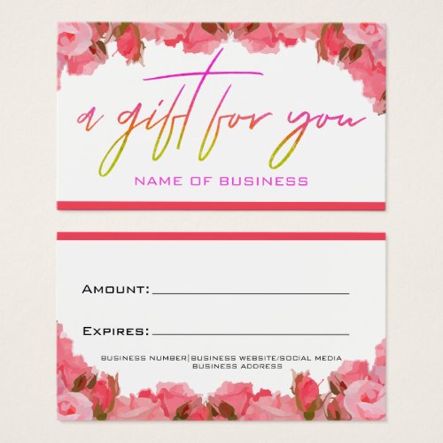 Simple Floral Gift Certificate