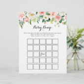 Simple Floral Green Baby Bingo Shower Game (Standing Front)