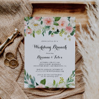 Simple Floral Green Calligraphy Wedding Brunch
