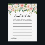 Simple Floral Green Foliage Bucket List Cards<br><div class="desc">These simple floral green foliage bucket list cards are the perfect activity for a tropical wedding reception or bridal shower. The design features lovely white,  pink,  and blush hand-painted roses embedded in green foliage,  inspiring artistic beauty. 

Bucket List sign is sold separately.</div>